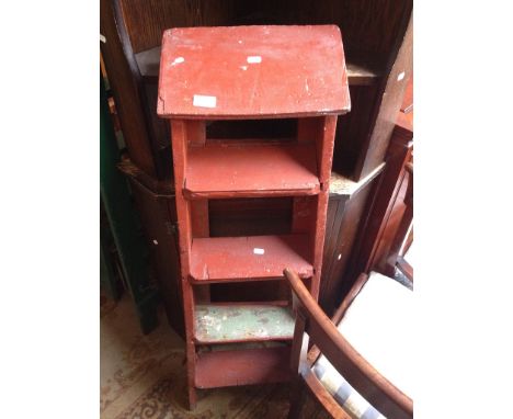 RED WOOD STEP LADDERS