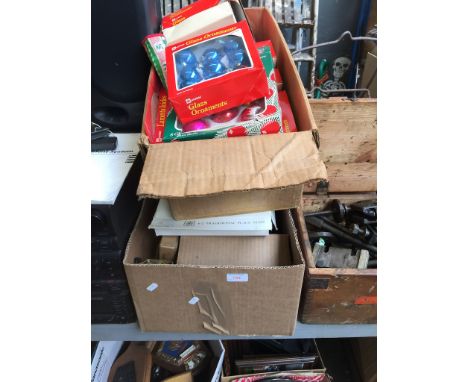 A BOX OF MISC INCLUDING TEASMAID, THERMOS FLASK ETC.