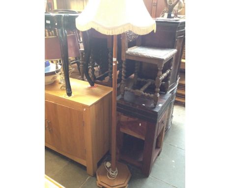 1930S OAK LAMP STANDARD