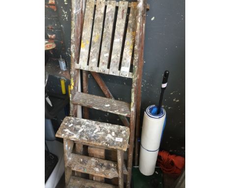 2 SETS OF WOODEN STEP LADDERS