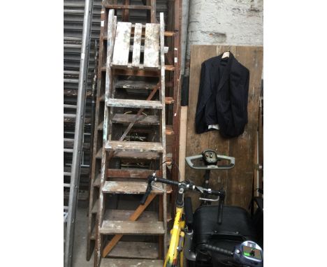 2 SETS OF WOODEN STEP LADDERS