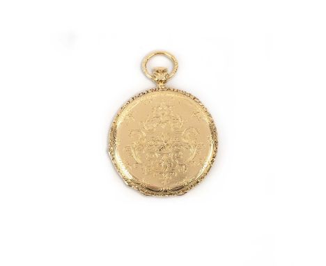 C. Longchamps &amp; fils, a Swiss gold repeating pocket watch, white enamel dial with black Roman numerals, signed movement a