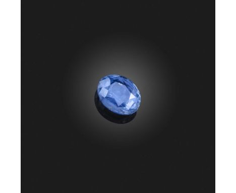 † † A loose oval-shaped blue sapphire, weighing 9.11ctsAccompanied by report number 25348 from The Gem and Pearl Laboratory d