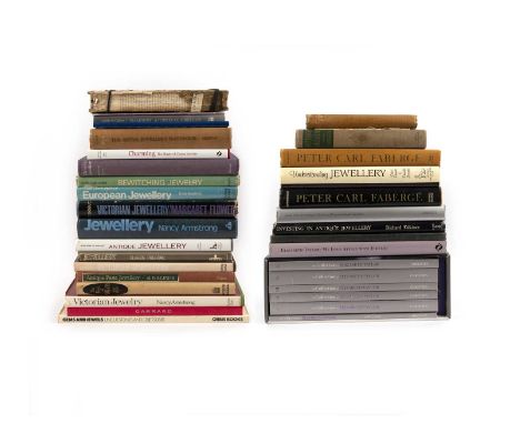 A collection of jewellery reference books, comprising thirty books, including Sah Oved, Book of Necklaces; Henry Charles Bain