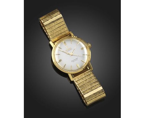 Omega, a gentleman's Seamaster De Ville gold wristwatch, signed dial with baton numerals, sweep seconds hand, manual winding,