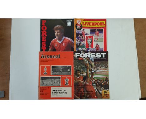 FOOTBALL, programmes for British Clubs in Europe, 1960s onwards, inc. Manchester United, Aston Villa, Nottingham Forest, QPR,