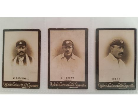 OGDENS, Guinea Gold (cricketers), Base M, wide captions, creased (2), FR to VG, 10