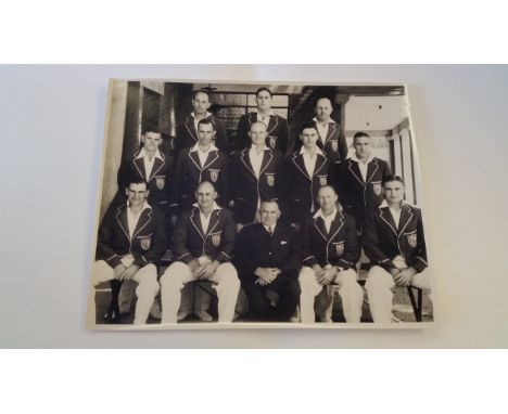 CRICKET, press photo of 1937 New South Wales team, taken in Perth, agency stamp to back (Melba Studios) &amp; date stamps for