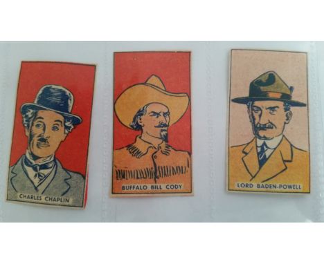 TRADE, anon, Famous Hats Worn by Famous People, inc. Baden-Powell, Chaplin, Buffalo Bill, with title card, neat trim (from ma