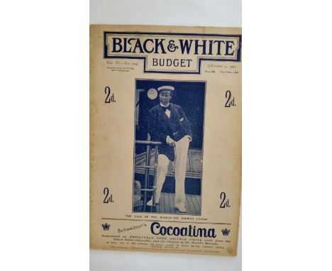 FOOTBALL, magazine, Black &amp; White Budget, 5th Oct 1901, with photos relating to amateur match, England v Germany at Totte