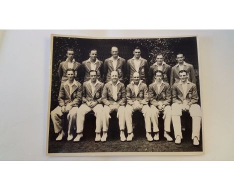 CRICKET, press photo of 1940 New South Wales team, for match v Victoria, taken in Perth, agency stamp to back (Melba Studios)