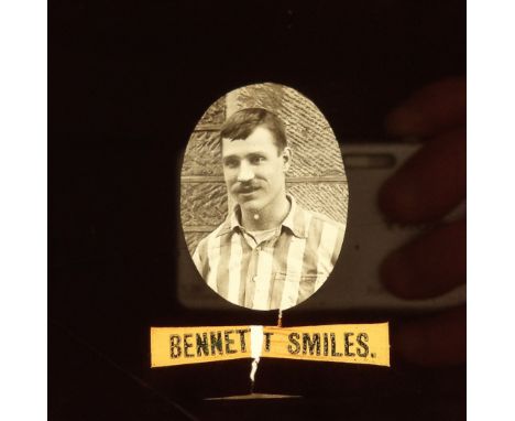 FOOTBALL, original glass positive lantern slide (4.25 x 3.25), 1899 FA Cup Final, Sheffield United V Derby County, at Crystal