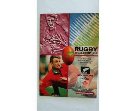 RUGBY UNION, signed programme from 1995 World Cup, New Zealand v Wales, 31st May, signed to profile pages by 26 Welsh players