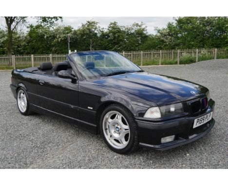 A terrific example of the post-facelift, 3.2-litre E36 Evo Cabriolet.
Looking purposeful in black with a black leather sports