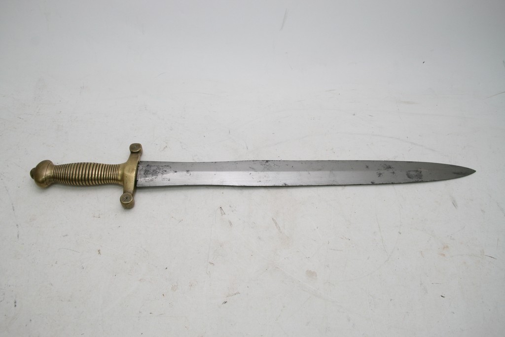 An 1832 French artillery short sword with matching serial numbers