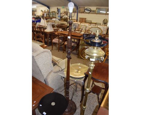 Dark wood standard lamp