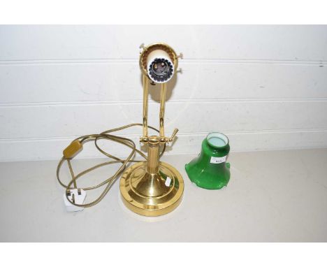 Reproduction adjustable desk lamp with green glass shade