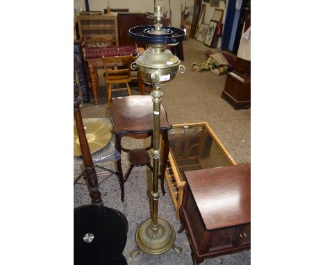 Brass oil lamp on stand