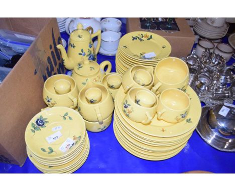 Quantity of Quimper yellow glazed table wares