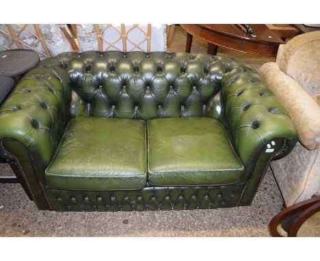 Green Chesterfield two seater sofa