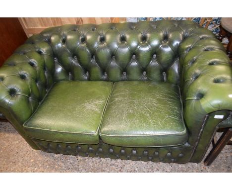 Green Chesterfield two seater sofa