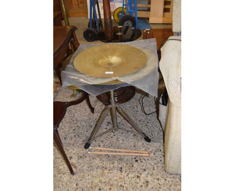 Cymbals, drum stool and drum sticks