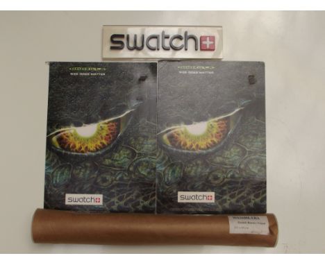 Swatch watch - Swatch accessories, 4 items (1 Swatch 3D sign, 2 Swatch Godzilla signs and 1 Swatch banner visual 203 X 40cm)