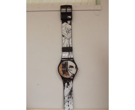 Swatch watch - Swatch watch wall hanging wrist watch, Swatch AG 1991. Approx 210cm.