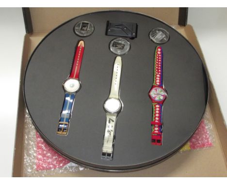 Swatch watch - 100 Years Of Cinema 1895-1995, to include 3 watches. 