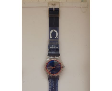 Swatch watch - Swatch watch wall hanging wrist watch, Swatch AG 1997. Approx 210cm.
