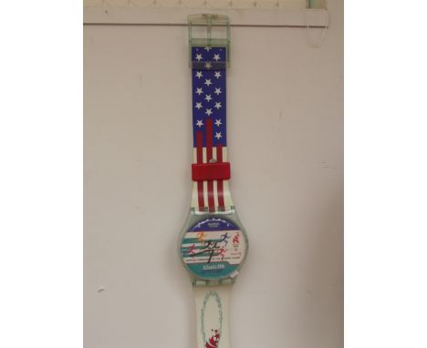 Swatch watch - Swatch watch wall hanging wrist watch, Swatch AG 1994. Approx 210cm.