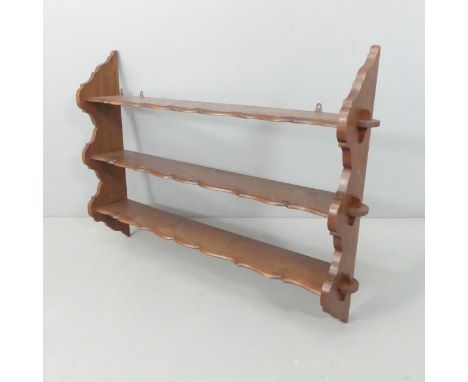 A mahogany three-tier hanging shelf. 112x80x20cm. 