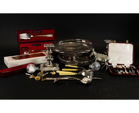 Small Collection Of Oneida Utensils And Other Collectables. To Include Oneida Hampton Court Gravy Ladle, Oneida Community Pla