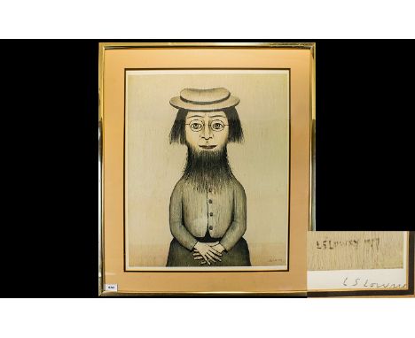 Laurence Stephen Lowry R.A (1887 - 1976) Artist Signed Limited Edition Colour Lithograph Titled 'Woman With Beard' Signed lim