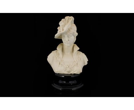 Portrait Bust Of A Woman - Height 15 Inches 