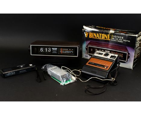 A Small Mixed Lot Comprising Binatone clock radio, Kodak EK100 Instant camera, also two 35mm Haminex instamatic cameras 