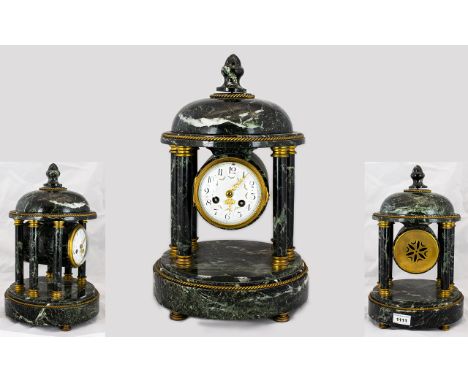 Vincenti &amp; Cie 19th Century Portico Clock  Movement marked 'Vincenti &amp; cie, Medaille d' Argent 1855' Comprised of str