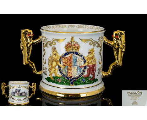 Paragon Fine Bone China Impressive Ltd and Numbered Edition Twin Handled Loving Cup to Celebrate the Life of Her Majesty Quee