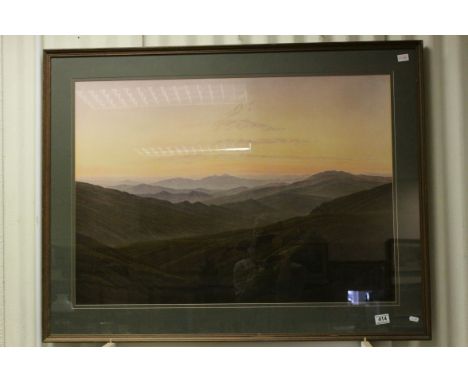 After F. Hastings extensive Italianate landscape coloured print 62 x 89cm
