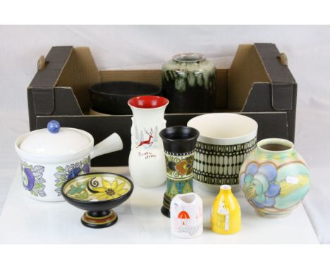 Mixed Lot of Retro &amp; Collectable Ceramics including Two Items of 1930's Gouda, Adco Groningen Vase, Art Deco Carltonware 