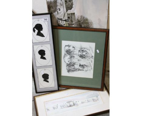 Mary Ann Rogers Signed Limited Edition Print ' Winter Feeding ' no 26/490 together with Lara Colman Picture of Collie Dogs, A