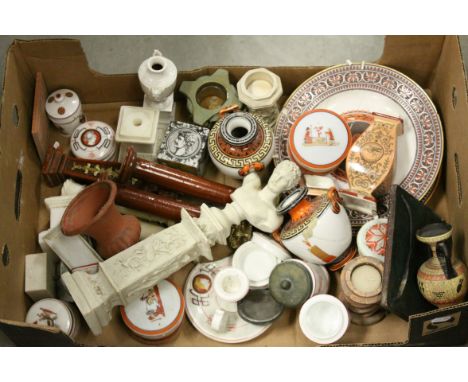 Collection of 19th century and Later Ceramic and Glass Ware with a Roman / Grand Tour Influence including Dressing Jars, Urns