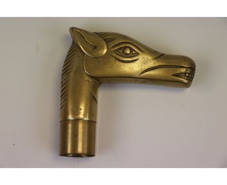 Brass Walking Stick Handle in the form of Horse Head