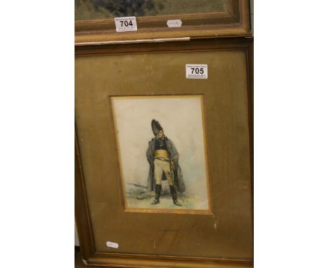 A gilt framed portrait of a 19th century military figure