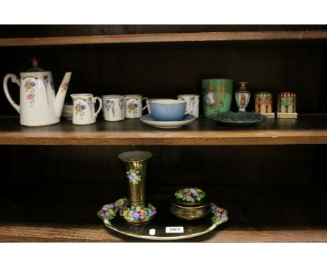 Early 20th century Royal Paragon ' Sylvain ' Fine Bone China Coffee Set together with Tuscan China Floral Moulded Vase, Tray 