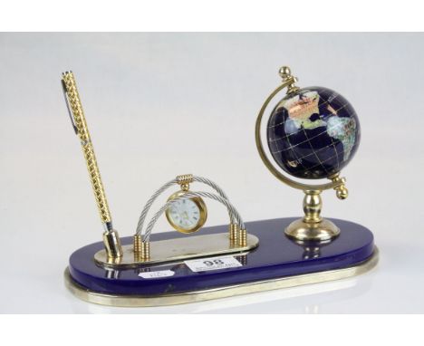 Gem stone globe desk set 