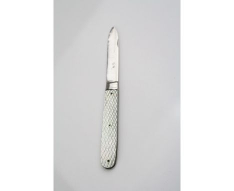 Silver and mop circa 1820's ladies fruit knife 