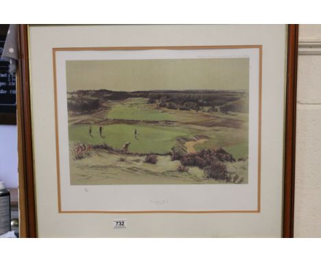 Cecil Aldin - Limited Edition Golfing Print ' Sunningdale - The 4th ', no.187/500 with gallery blindstamp, image 48cms x 33cm
