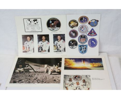 NASA memorabilia - Photographic Print of the Moon Landing showing Irwin with Lunar Rover signed by James Irwin together with 