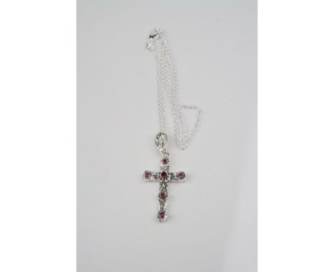 Silver and ruby crucifix 